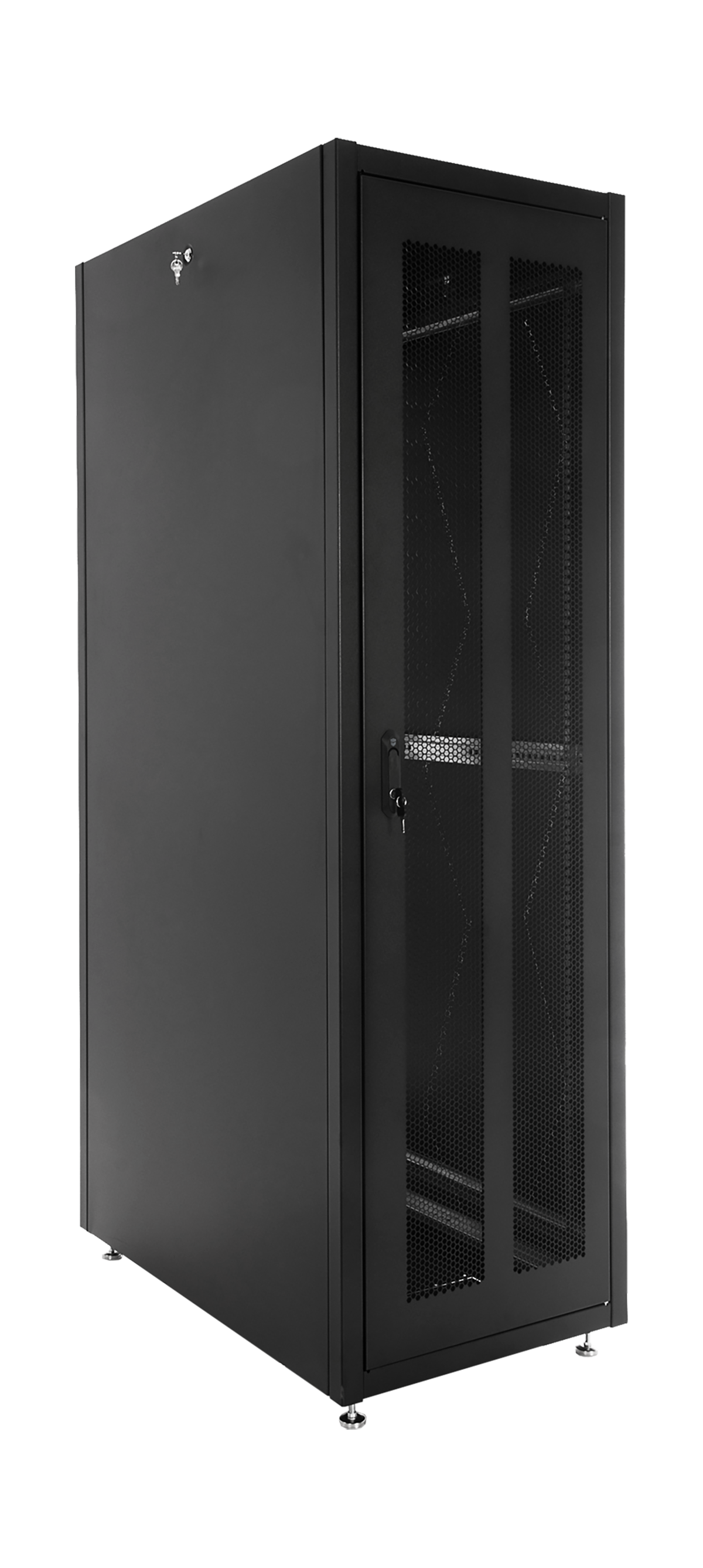 Шкаф телекоммуникационный напольный ЭКОНОМ 48U (600 × 1000) дверь перфорированная 2 шт., цвет черный