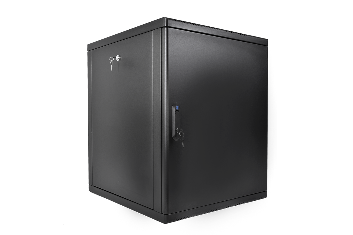 Шкаф телекоммуникационный настенный разборный 15U(600×650) съемные стенки, дверь металл, цвет черный