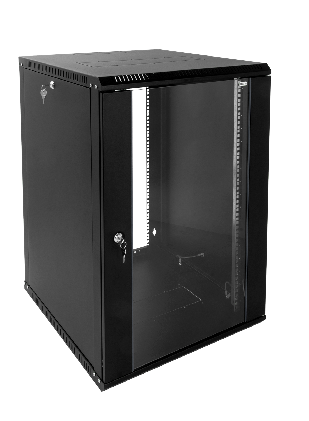 Шкаф телекоммуникационный настенный разборный ЭКОНОМ 15U (600 × 520) дверь стекло, цвет черный от ЦМО