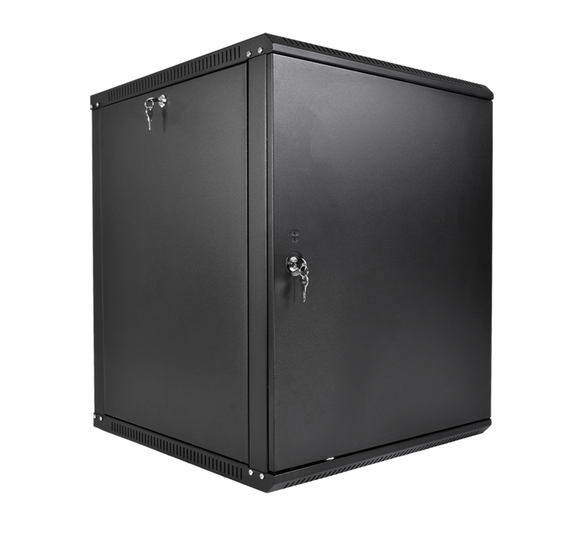 Шкаф телекоммуникационный настенный разборный ЭКОНОМ 18U (600 × 520) дверь металл, цвет черный
