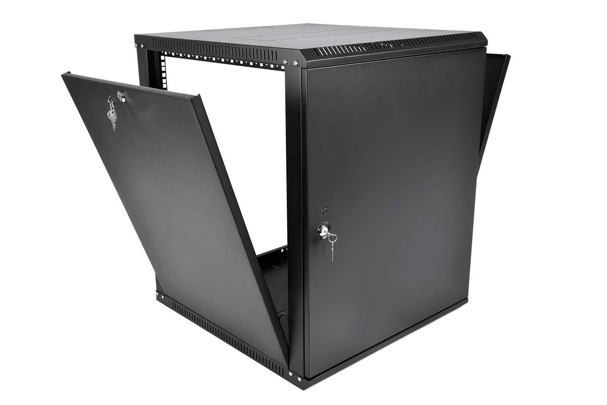 Шкаф телекоммуникационный настенный разборный ЭКОНОМ 12U (600 × 650) дверь металл, цвет черный