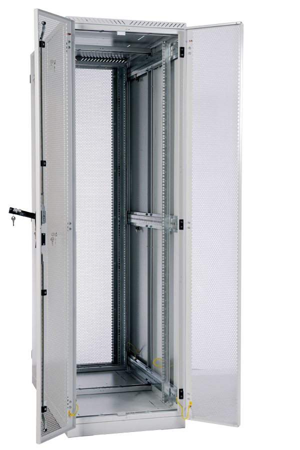Шкаф серверный напольный 45U (800 × 1200) дверь перфорированная, задние двойные перфорированные от ЦМО