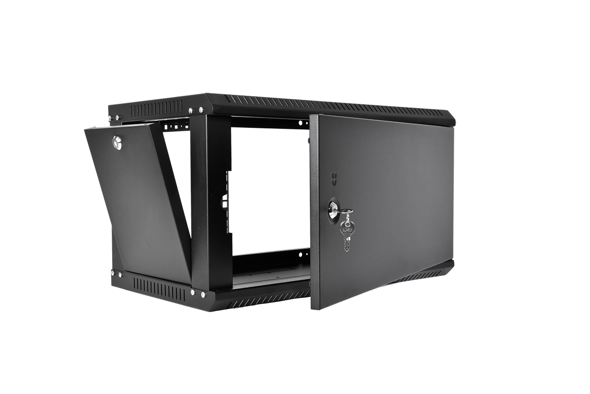 Шкаф телекоммуникационный настенный разборный ЭКОНОМ 6U (600 × 650) дверь металл, цвет черный