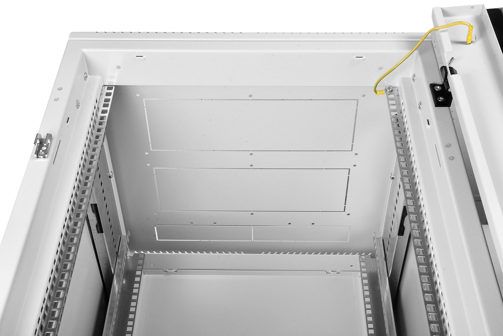 Шкаф серверный напольный 47U (800 × 1000) дверь перфорированная, задние двойные перф., цвет черный