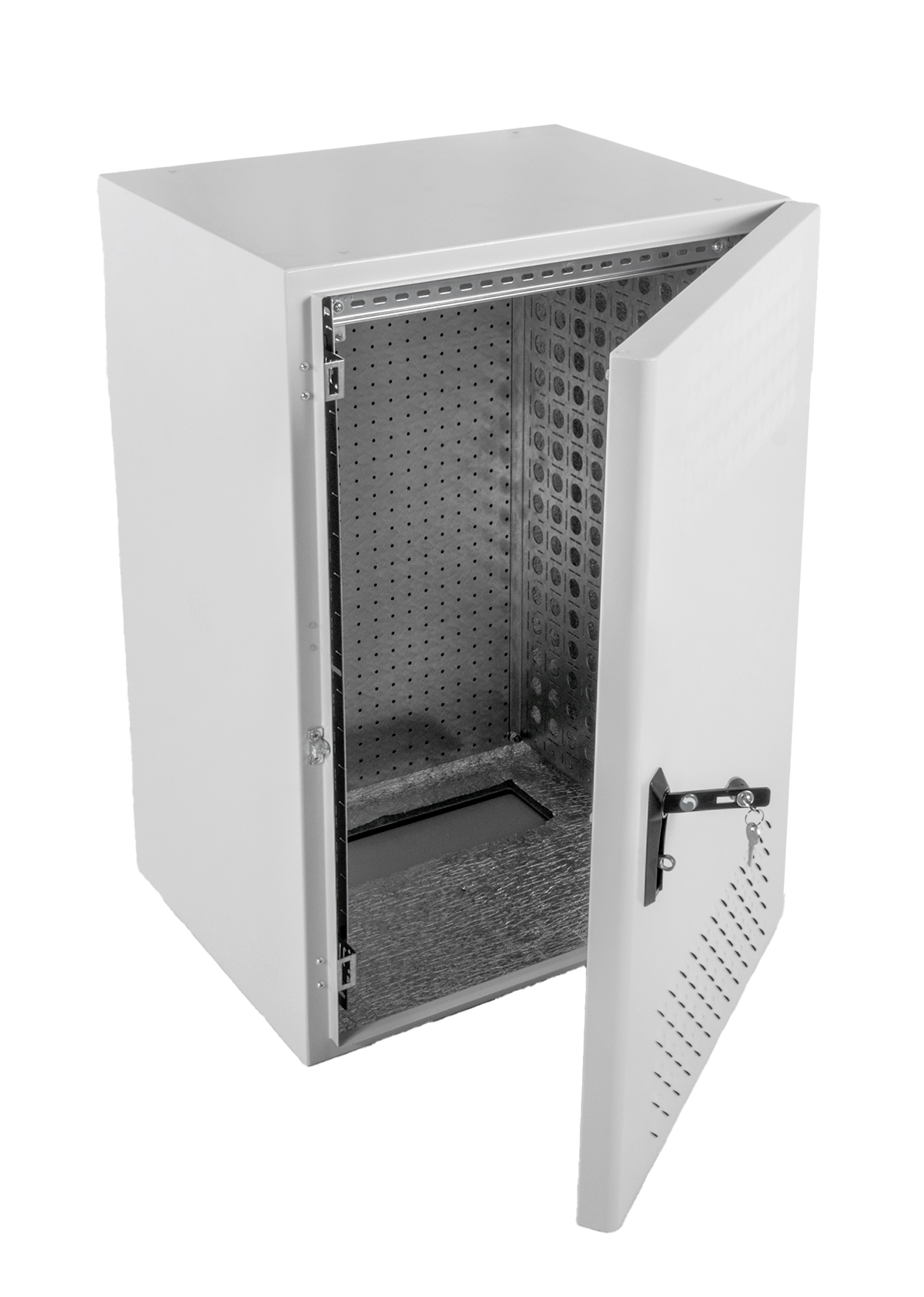 Шкаф всепогодный настенный 18U (Ш600 × Г300), нерж. сталь. компл. Т1 с контроллером MC1 и датчиками от ЦМО