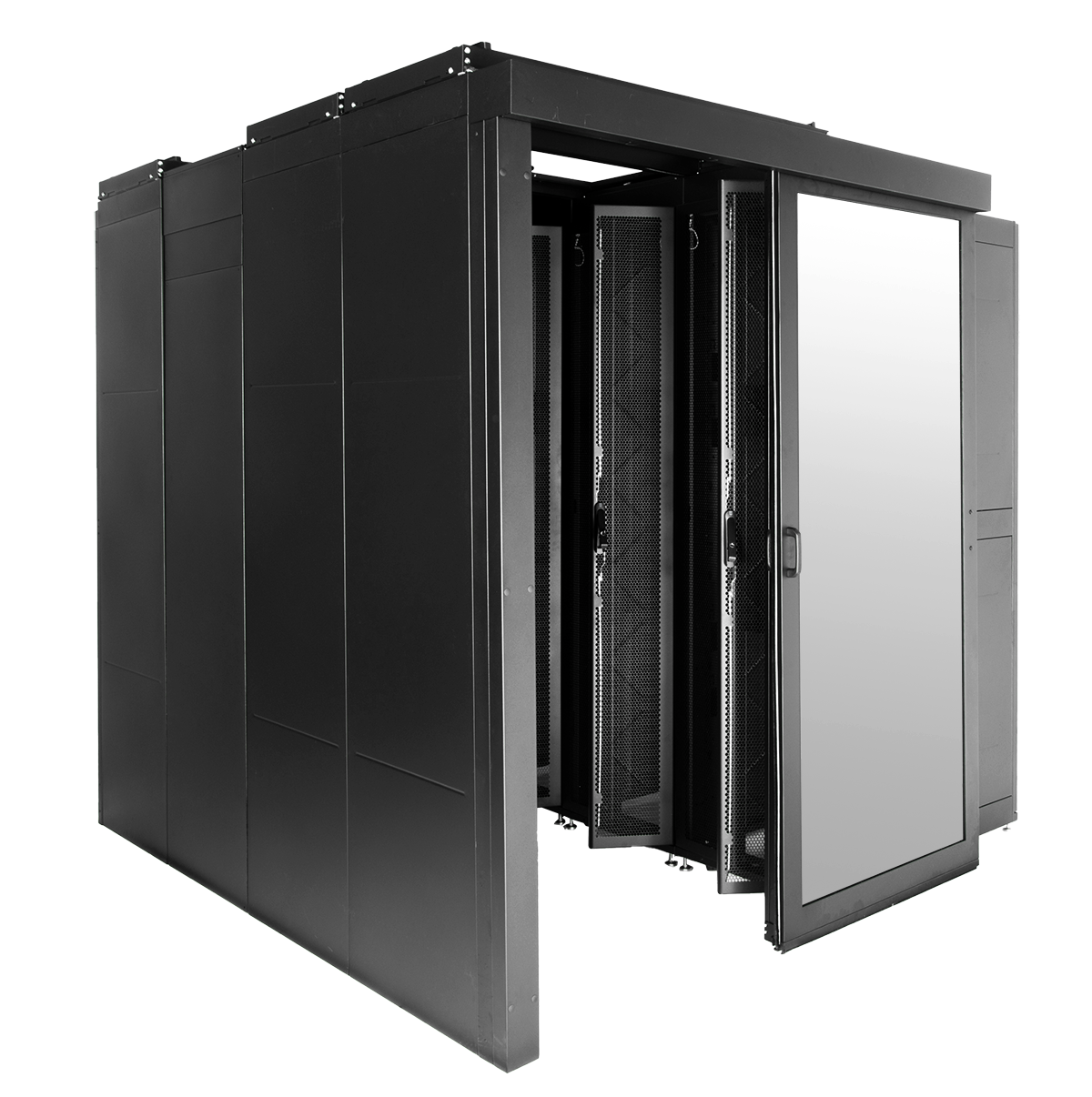 Дверь однорядного коридора поликарбонат сдвижная 48U для шкафов серии ШТК-СП-48.×.×