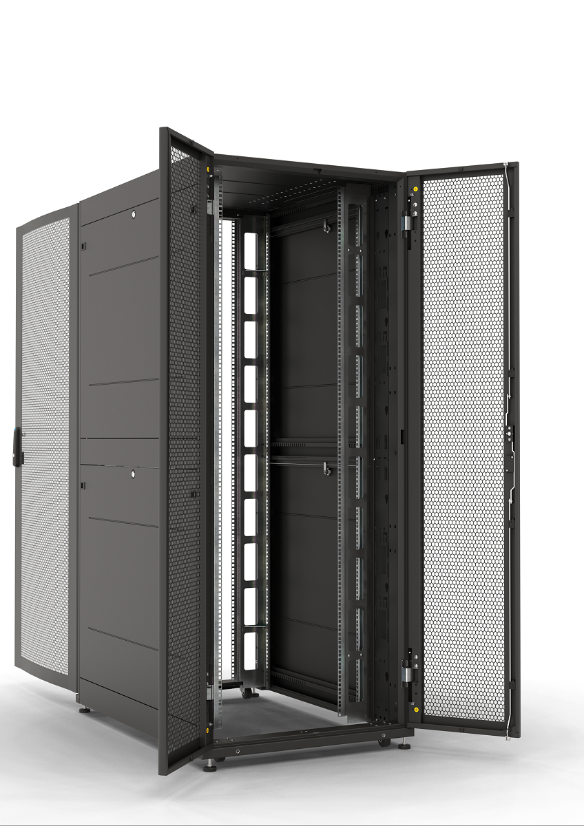 Шкаф серверный ПРОФ напольный 42U (800x1000) дверь перфор. 2 шт., черный, в сборе от ЦМО