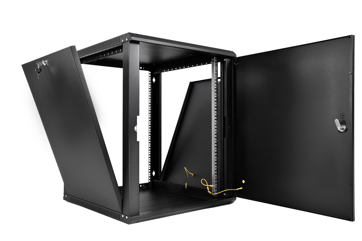 Шкаф телекоммуникационный настенный разборный ЭКОНОМ 15U (600 × 350) дверь металл, цвет черный
